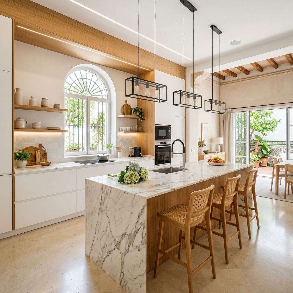Reforma integral de cocina en Sevilla con diseño actual